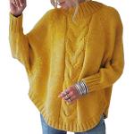 Pullovers jaunes à manches longues à col rond Taille M look casual pour femme 