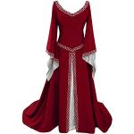 Robes de cocktail rouges à manches longues Taille 3 XL look médiéval pour femme 