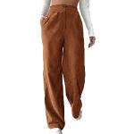 Pantalons taille haute orange en velours Taille XS look casual pour femme 
