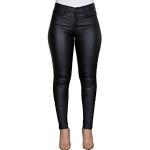 Pantalons taille haute noirs en cuir synthétique Taille XXL look sexy pour femme 