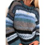 Pullovers d'automne bleus à col roulé Taille 3 XL look fashion pour femme 
