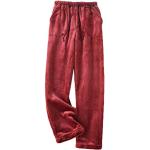 Pyjamas en velours d'automne rouges en velours Taille XS look fashion pour femme 