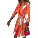 Robes de cocktail orange minis à manches longues Taille XXL look fashion pour femme 
