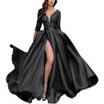 Robes de cocktail noires en dentelle maxi à manches trois-quart Taille XXL look fashion pour femme 