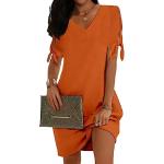 Robes de cocktail orange mi-longues à manches courtes Taille XXL look fashion pour femme 