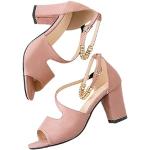Sandales à talons roses en caoutchouc Pointure 37 look fashion pour femme 