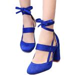 Sandales à talons bleu roi en caoutchouc Pointure 37 look fashion pour femme 