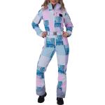 Combinaisons de ski violettes patchwork Taille M look fashion pour femme 
