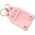 Porte-cartes bancaires roses en tissu à perles à motif animaux look fashion pour femme 