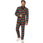 OppoSuits Crazy Prom Suits for Men – Wild Rainbow – Comes with Jacket, Pants and Tie in Funny Designs Costume d39homme, Multicolore, 36 Homme