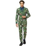 OppoSuits Homme Fun Ugly Christmas Suits for Men – Santaboss – Full Suit: Jacket, Pants & Tie Costume d'homme, Green, 44