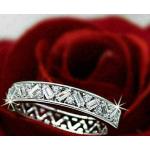 Alliances en diamant argentées en or blanc 10 carats pour femme 