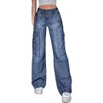 Pantalons taille basse bleus en denim Taille XL look fashion pour femme 