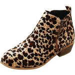 Bottines à effet léopard en cuir léopard Pointure 42 plus size look fashion pour femme 