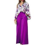 Pantalons de costume violets Taille XXL look fashion pour femme 