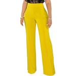 Pantalons large jaunes à motif ville Taille L look fashion pour femme 