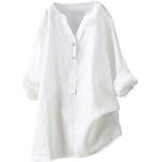 Chemises blanches en lin à manches longues Taille XL look fashion pour femme 