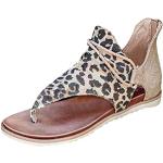 Sandales compensées à effet léopard à bouts ouverts à élastiques Pointure 37 look casual pour femme 