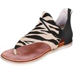 Sandales d'été à effet léopard à bouts ouverts à élastiques Pointure 42 look casual pour femme 