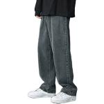 Jeans droits noirs Taille XXL look Hip Hop pour homme 
