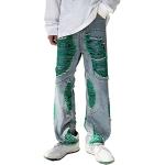 Jeans imprimés verts Taille M look Hip Hop pour homme 