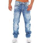 Jeans droits bleues claires en denim stretch Taille 3 XL look fashion pour homme 