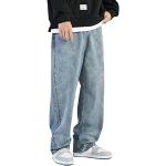 Jeans baggy bleus patchwork Taille M look Hip Hop pour homme 