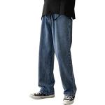 Jeans droits bleues foncé Taille S look Hip Hop pour homme 
