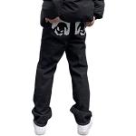 Jeans droits noirs Taille XS look Hip Hop pour homme 