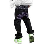 Jeans droits violets Taille M look Hip Hop pour homme 
