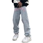 Générique Jean Imprimé Hip Hop Homme Coupe Droite Vintage Denim Pantalons  Baggy Lâche Fit Jambe Droite Pantalon Rétro Streetwear Jean Diesel Homme 