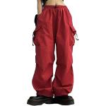 Pantalons taille basse rouges Taille S look Hip Hop pour femme 