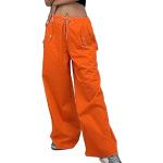 Pantalons taille haute orange Taille L look streetwear pour femme 