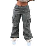 Pantalons taille haute gris Taille XL look streetwear pour femme 