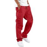 Pantalons cargo rouge bordeaux avec ceinture Taille S look casual pour homme 