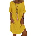 Mini robes jaunes minis à manches courtes Taille XL look fashion pour femme 