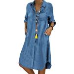 Mini robes bleues minis à col en V Taille 3 XL look casual pour femme 