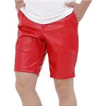 Shorts en cuir rouges en cuir synthétique Taille XL look Punk pour homme 