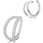 Piercings anneau argentés en acier chirurgical classiques pour femme 