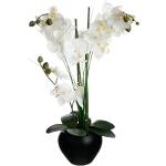 Atmosphera - Orchidée Artificielle - Vase Noir en céramique - H53 cm