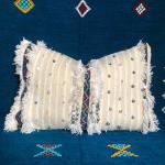 Coussins pour alliances blancs en laine à paillettes 40x60 cm orientaux 