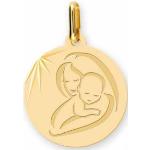 Médailles jaunes en or jaune de baptême 9 carats pour bébé 