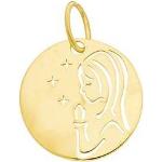 Médailles jaunes en or jaune de baptême 9 carats pour bébé 