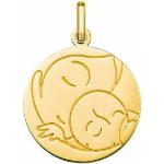 Médailles jaunes en or jaune de baptême 18 carats pour enfant 