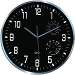 Orium 11400 Horloge Thermo-hygro Ø300 mm x 50 mm, Aluminium, Noir 2114000011