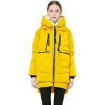 Doudounes jaunes à effet froissé en polaire en duvet coupe-vents Taille 3 XL look fashion pour femme 