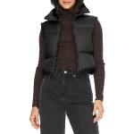 Gilets zippés d'hiver noirs en polyester coupe-vents respirants sans manches à col montant Taille XL look fashion pour femme 