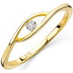 Alliances en diamant blanches en or jaune 9 carats en diamant look fashion pour femme 