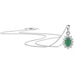 Colliers pierre précieuse de mariage verts en or blanc en diamant look fashion pour femme 