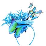 Serre-têtes chapeaux bleus camouflage à motif papillons pour femme 
